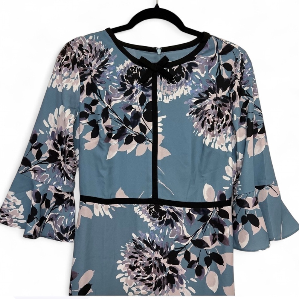 Lark & Ro Floral Bell-Sleeve Sheath Dress - Size S - Picture 6 of 10